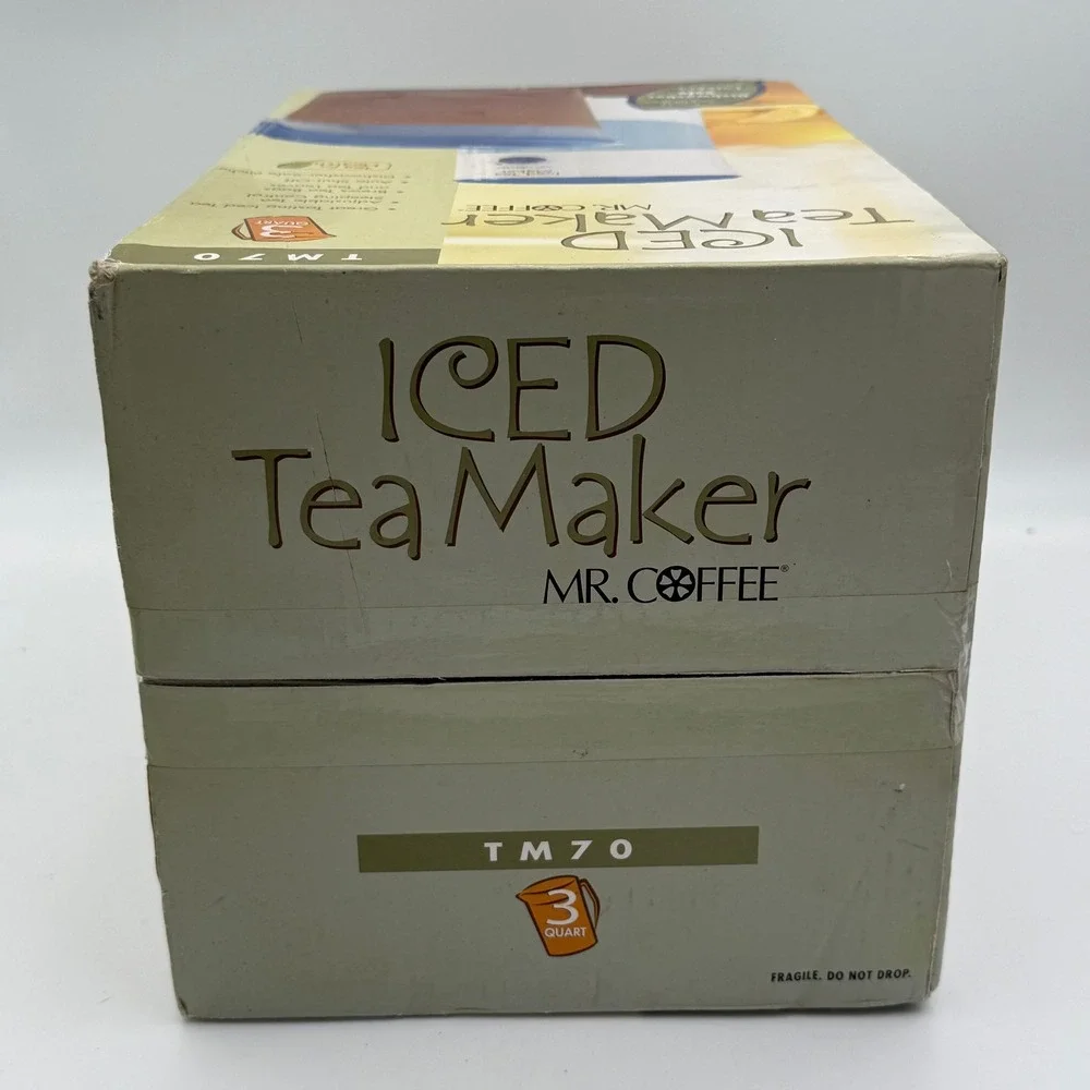 Mr. Coffee TM70 Iced Tea Maker 3 Quart Blue White Adjustable Steeping Control